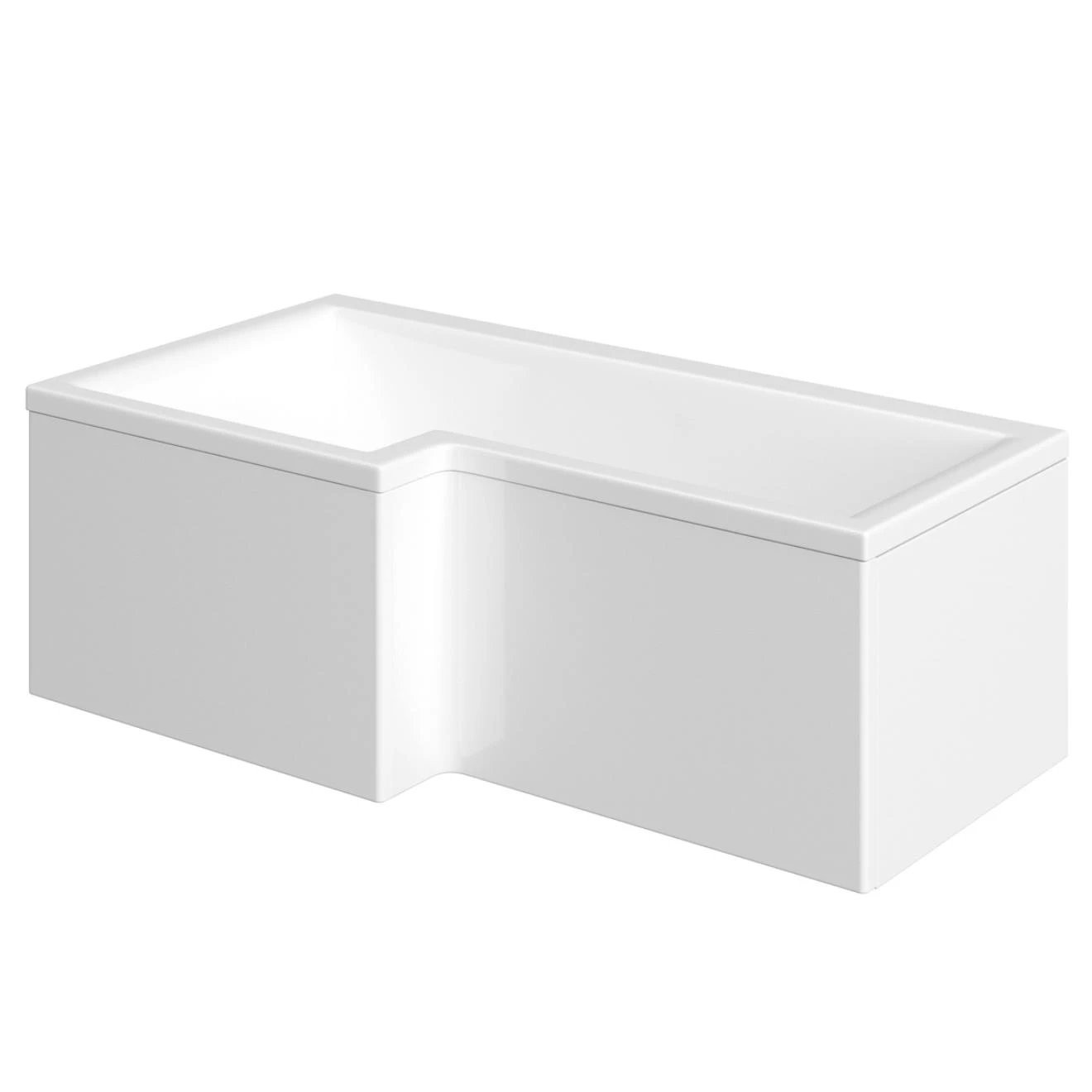 Trojancast Elite L Shaped Shower Bath with Panel & Towel Rail Screen 1675x850x700mm Left Hand