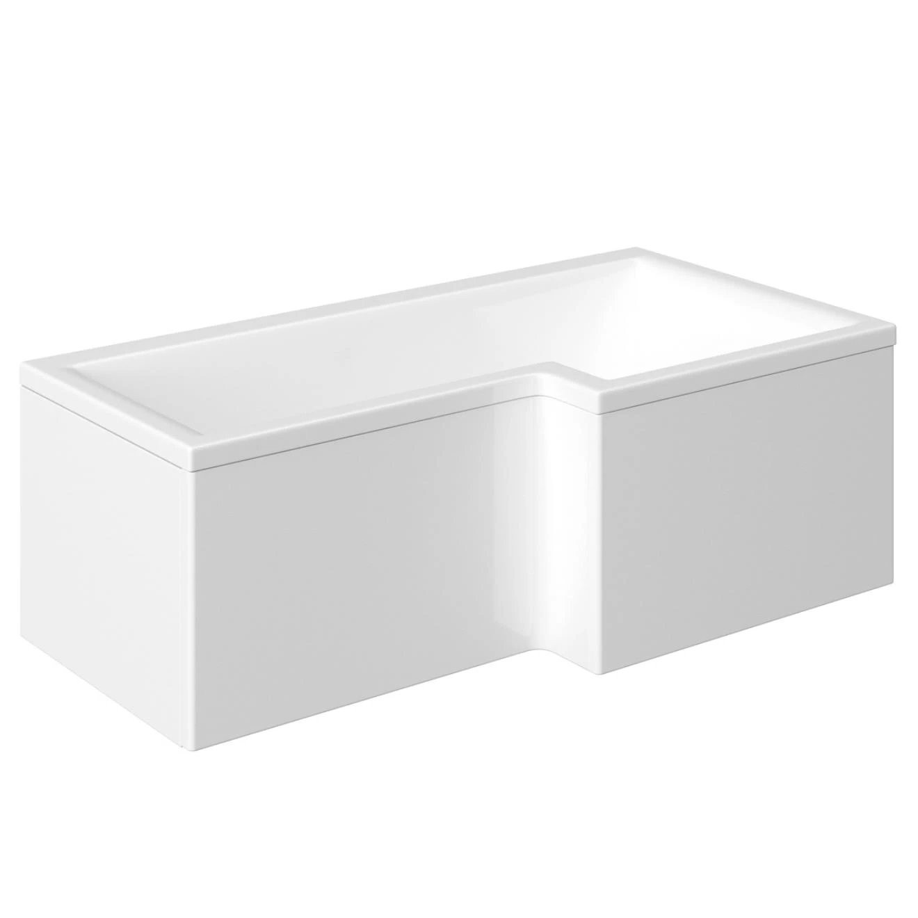 Trojan Elite L Shaped Shower Bath with Panel & Towel Rail Screen 1675x850x700mm Right Hand
