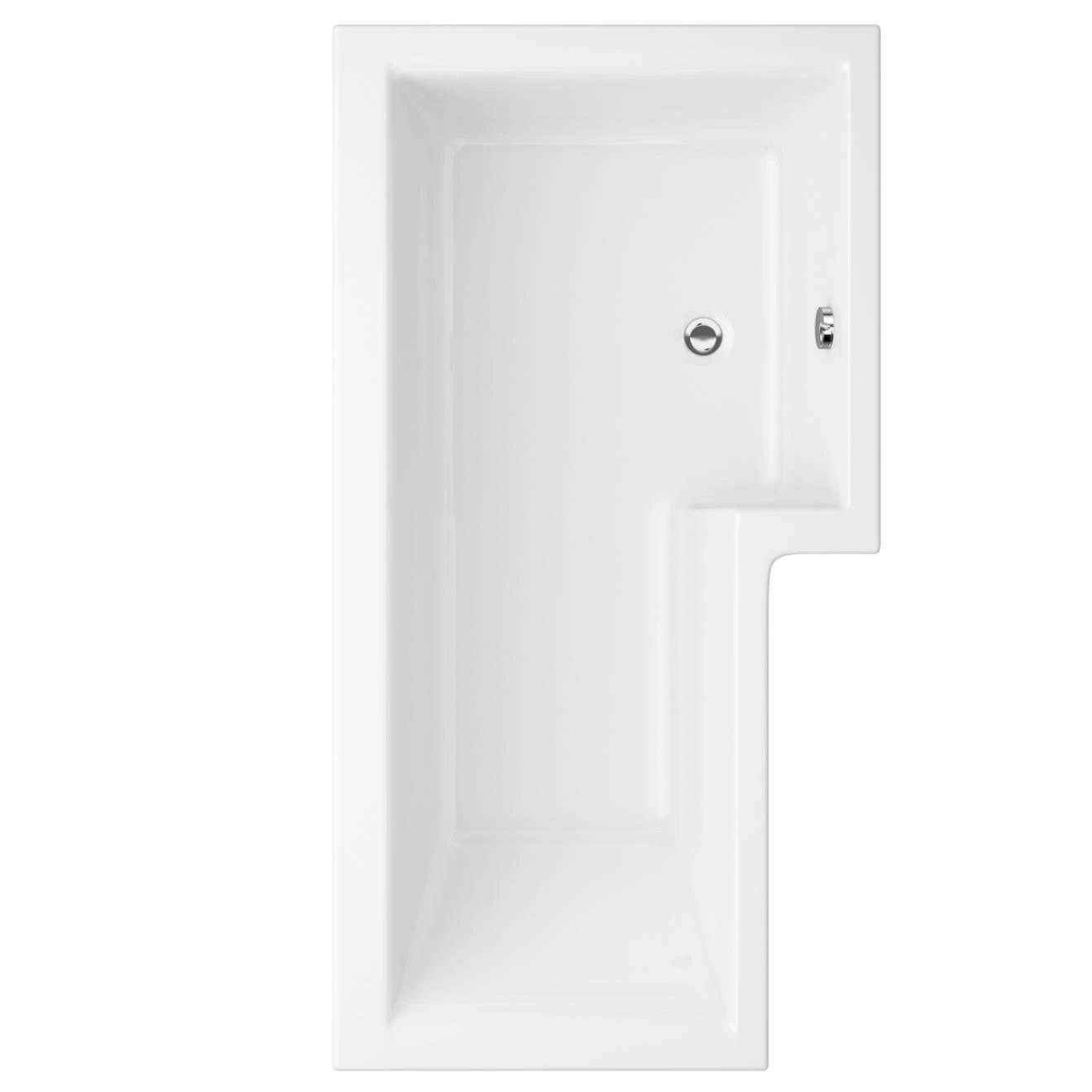 Trojan Elite L Shaped Shower Bath with Panel & Towel Rail Screen 1675x850x700mm Right Hand