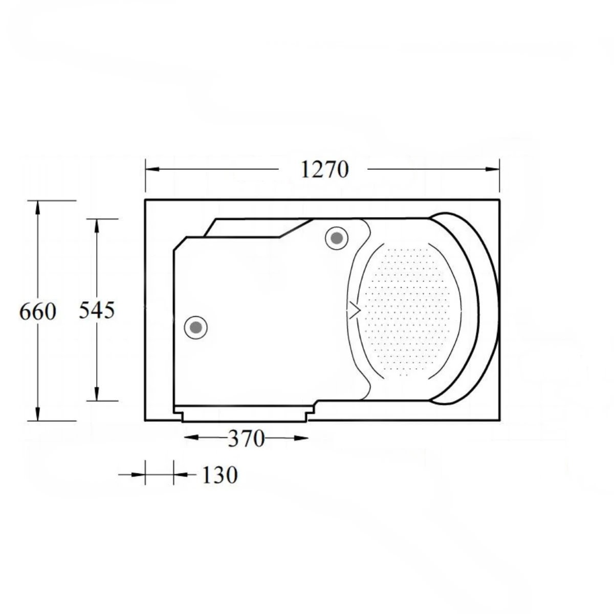 Trojan Bathe Easy Freedom Walk In Bath 1270x660mm Left Hand