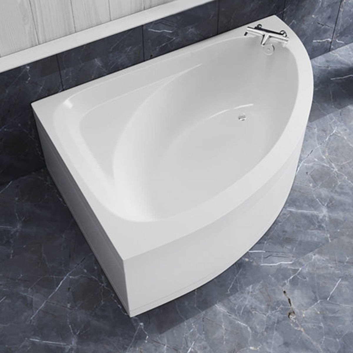 Trojancast Orlando Corner Bath & Panel 1500x1020mm Left Hand