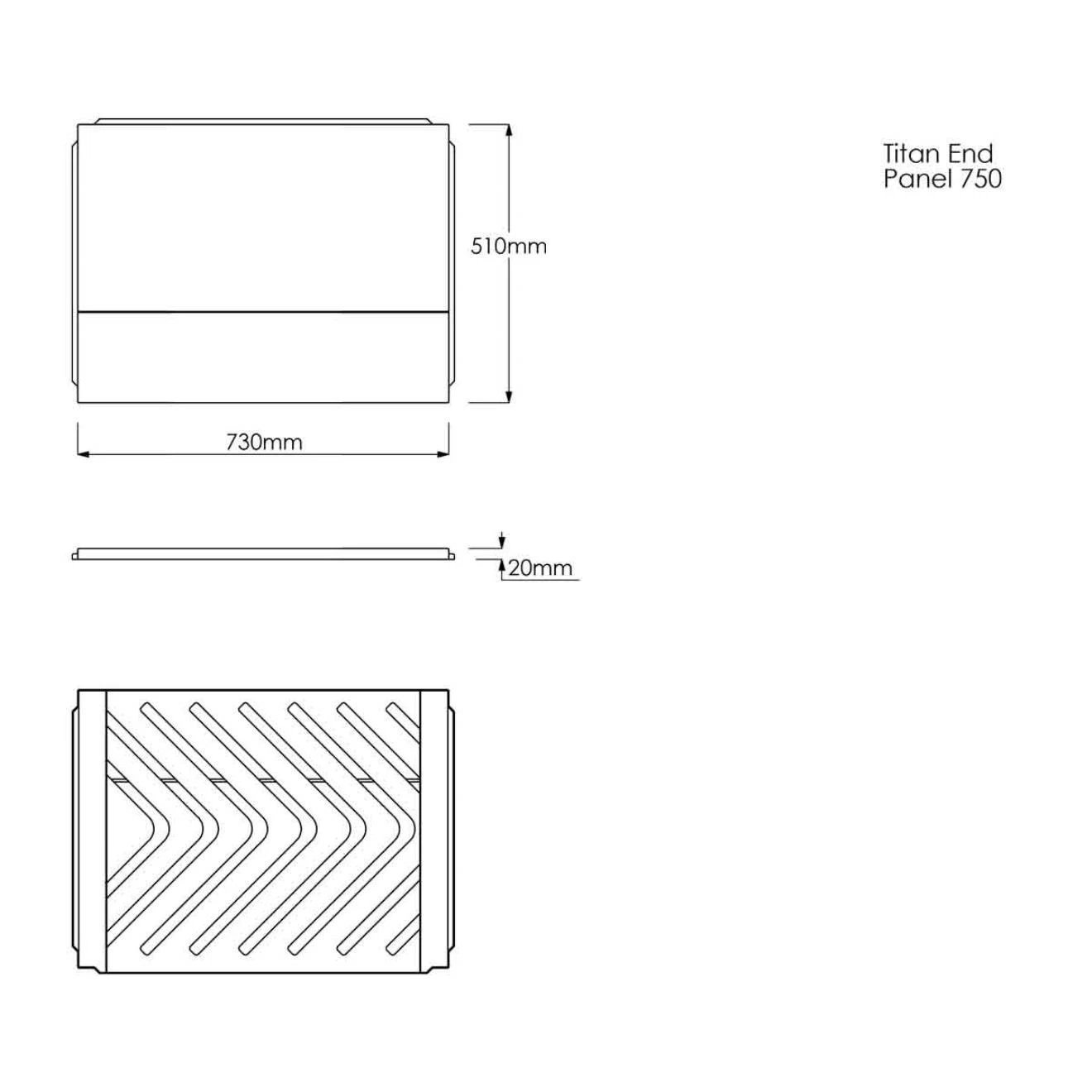 Trojan Titan Extra Rigid Bath End Panel 750mm