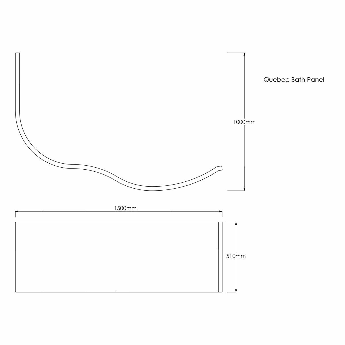 Trojan Quebec Corner Bath & Panel 1500x1000mm Left Hand