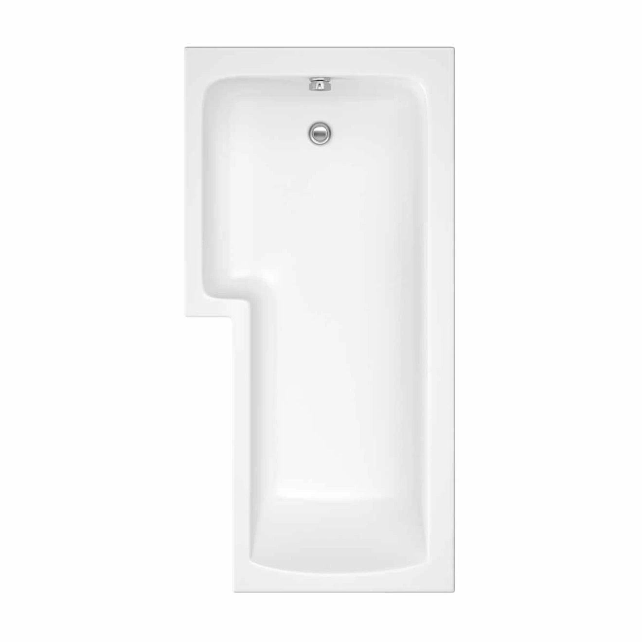 Trojan Solarna L Shaped Shower Bath with Panel & Towel Rail Screen Screen 1700x850x700mm Left Hand