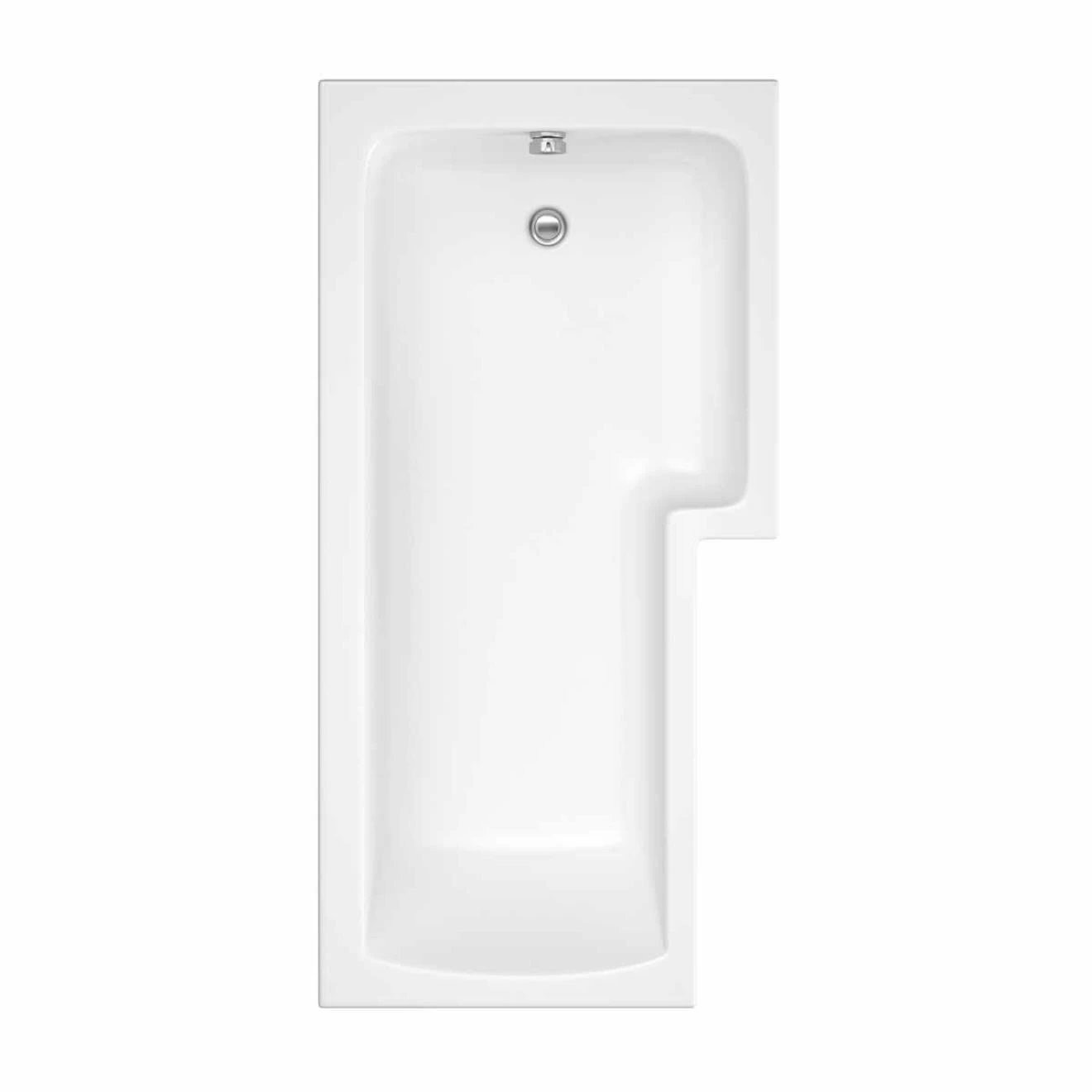 Trojancast Solarna L Shaped Shower Bath with Panel & Towel Rail Screen 1500x850x700mm Right Hand
