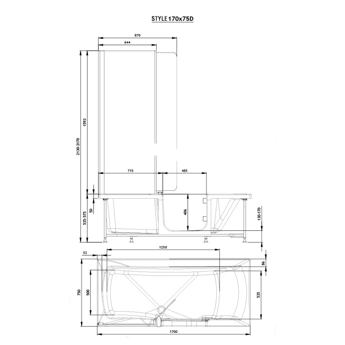 Trojan Bathe Easy Style Walk In Bath 1700x750mm Left Hand