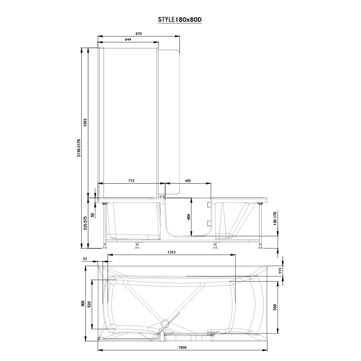 Trojan Bathe Easy Style Walk In Bath 1800x800mm Left Hand