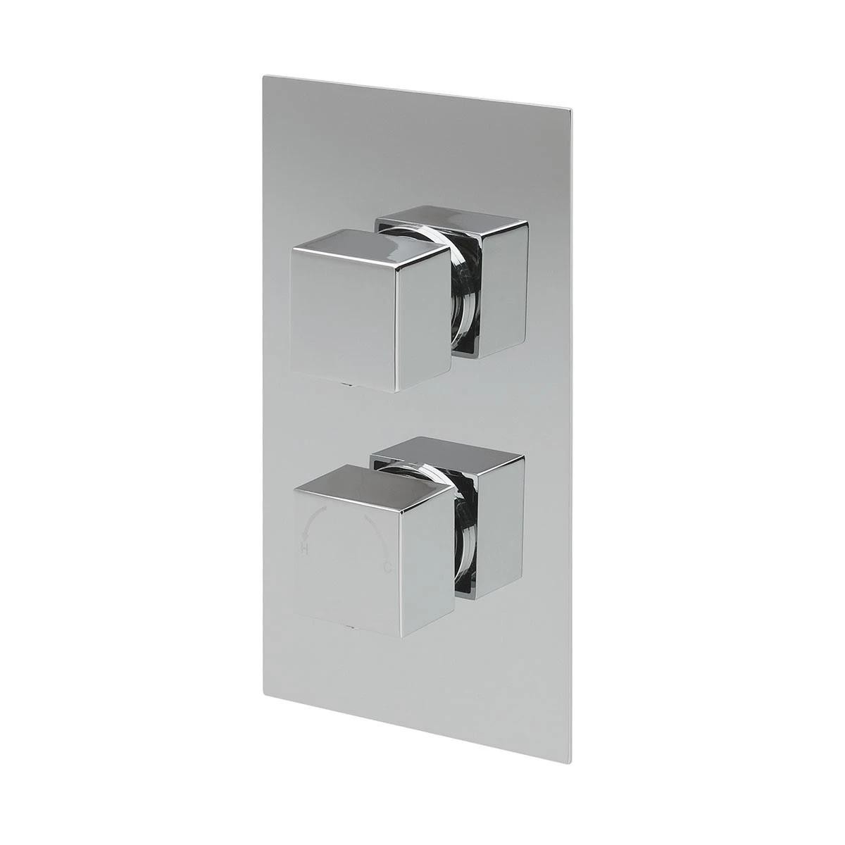 Cube Chrome Single Function Concealed Thermostatic Shower with Slide Rail & Handset