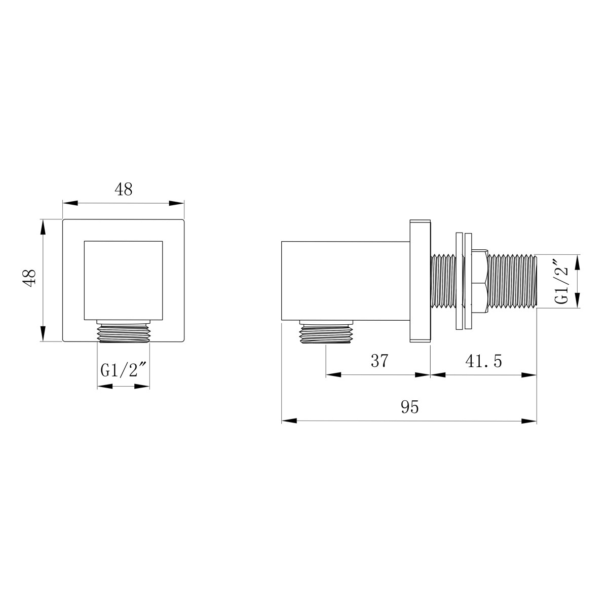 Cube Chrome Single Function Concealed Thermostatic Shower with Slide Rail & Handset