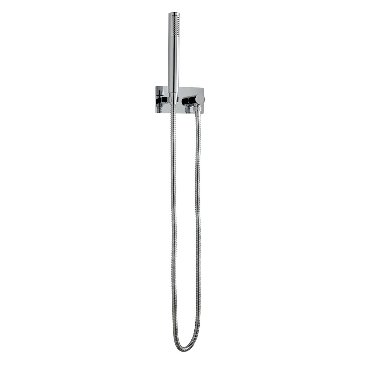 Globe Chrome Handset & Hose with Integrated Wall Elbow