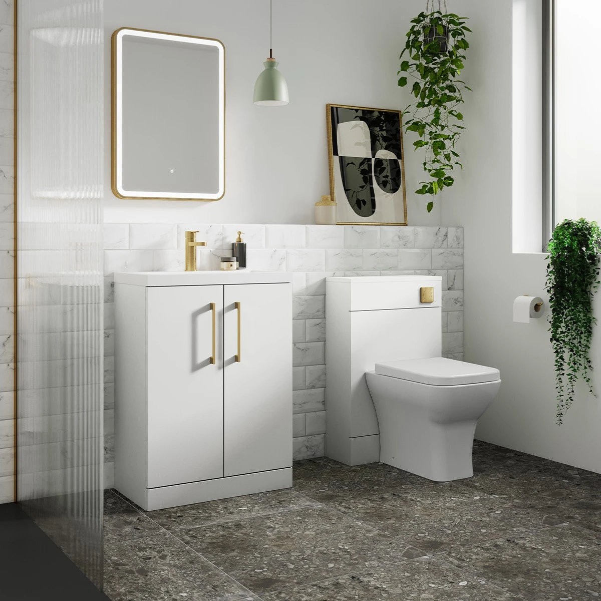 Arno Gloss White Vanity Unit & Basin 500mm