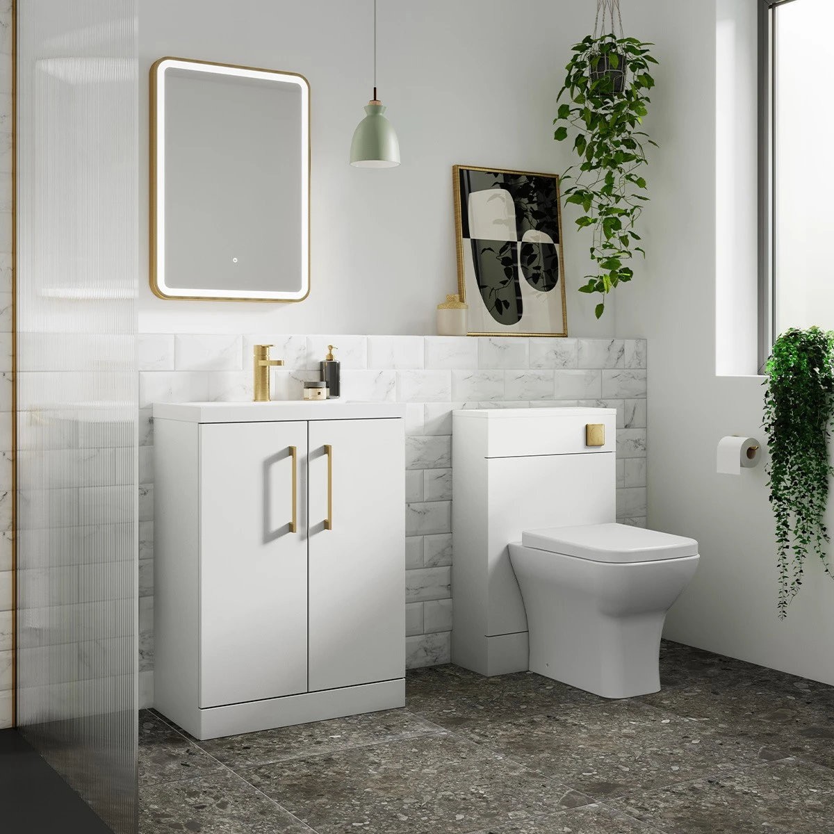 Arno Gloss White Vanity Unit & Basin 600mm