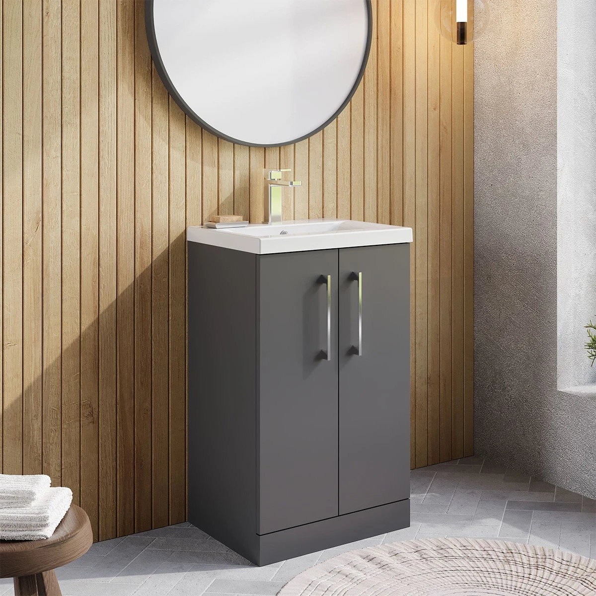 Arno Satin Grey Vanity Unit & Basin 500mm