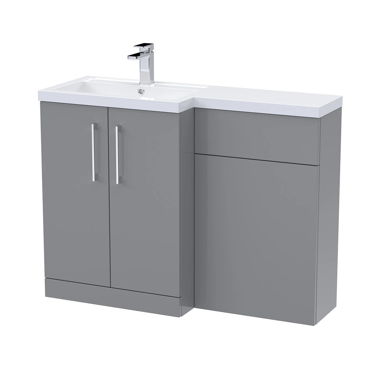 Arno Satin Grey Combination Toilet & Basin Unit 1100mm Left Hand