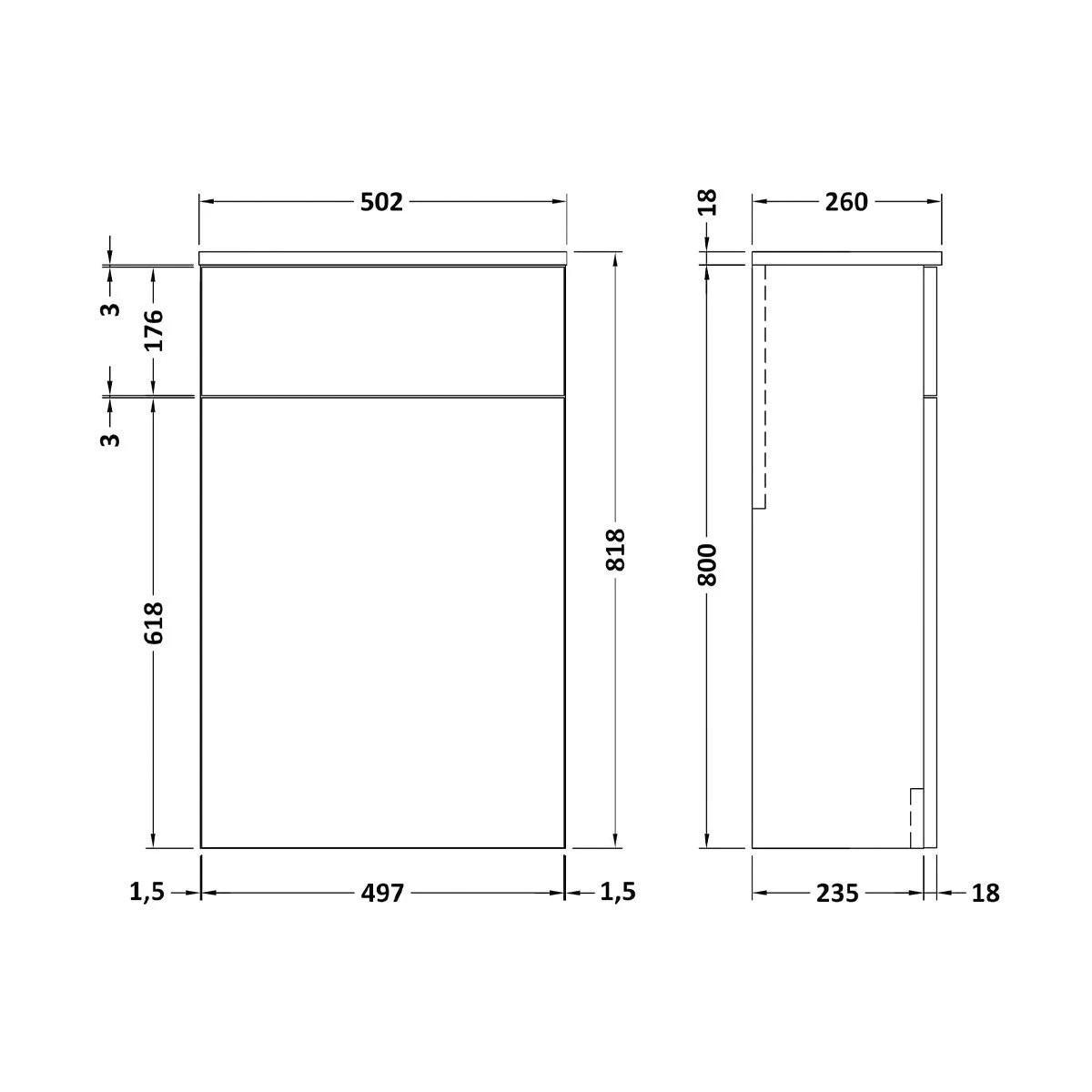 Arno Satin Grey WC Back To Wall Unit 510mm