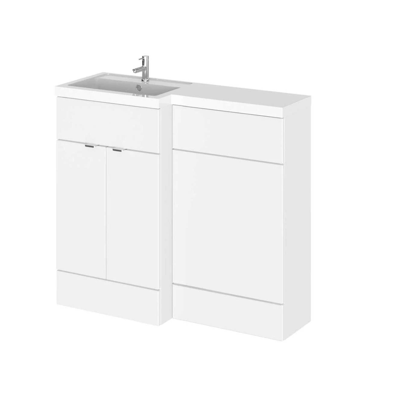 Fusion Gloss White Combination Unit & Basin 1000mm Left Hand
