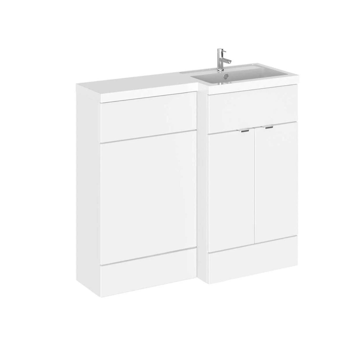 Fusion Gloss White Combination Unit & Basin 1000mm Right Hand