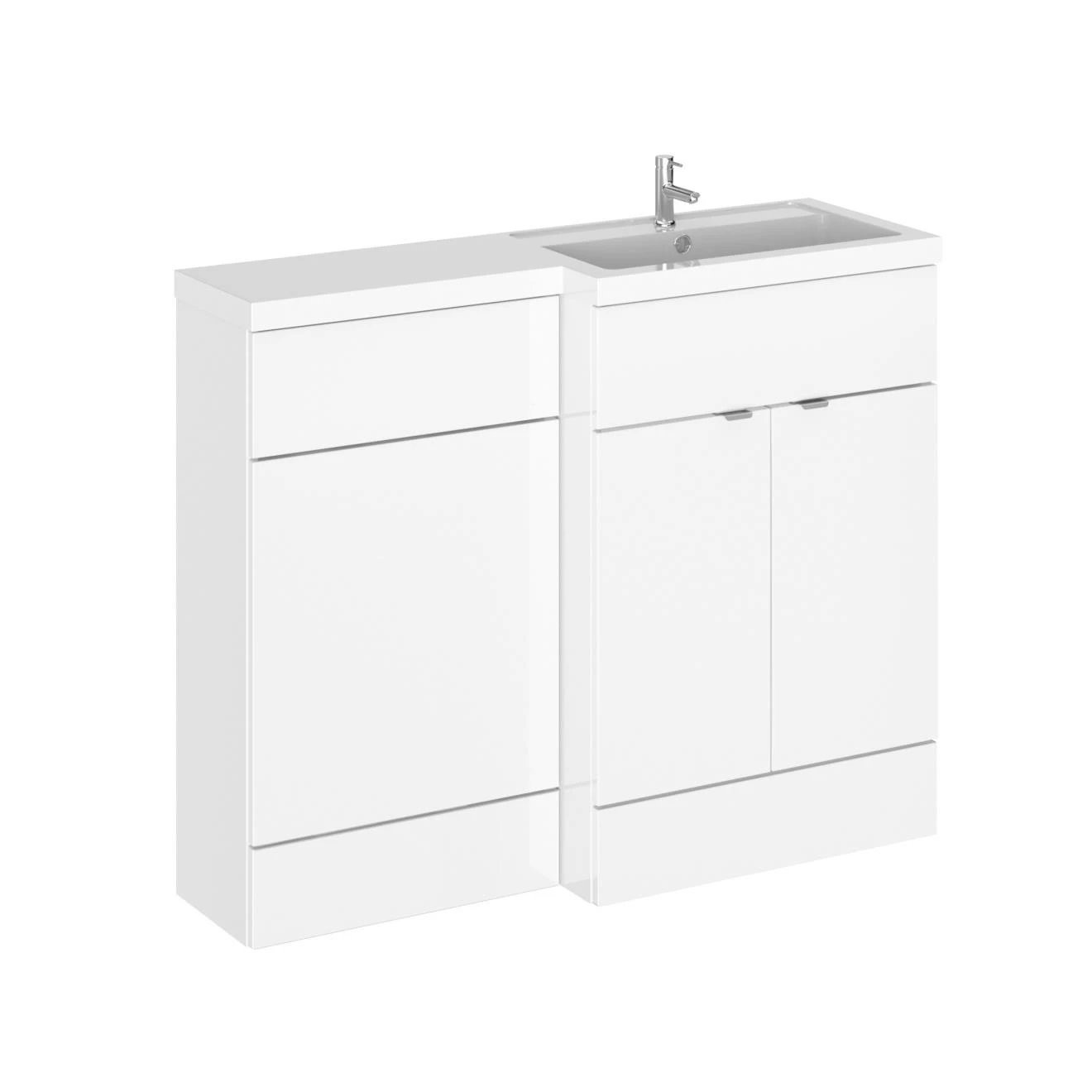 Fusion Gloss White Combination Unit & Basin 1100mm Right Hand