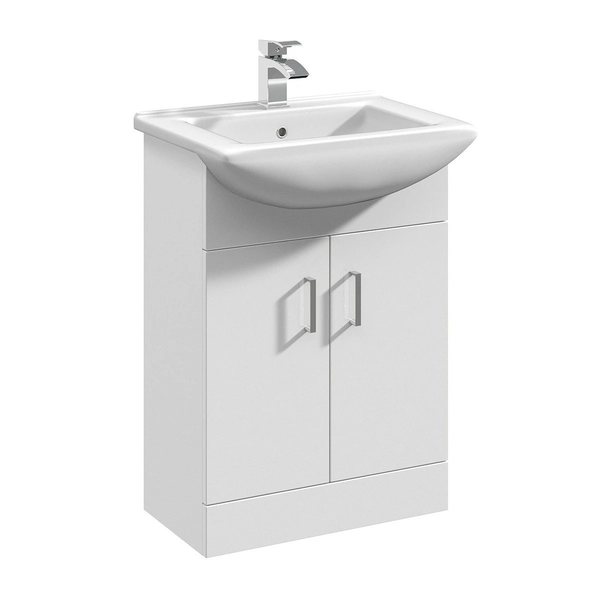 Arctic Gloss White Vanity Unit & Square Basin 550mm