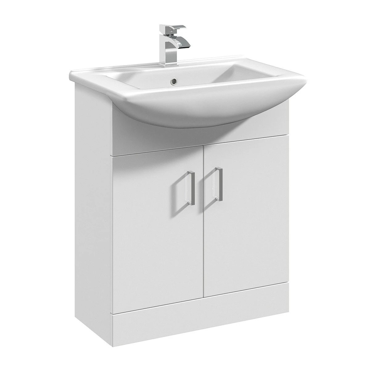 Arctic Gloss White Vanity Unit & Square Basin 650mm