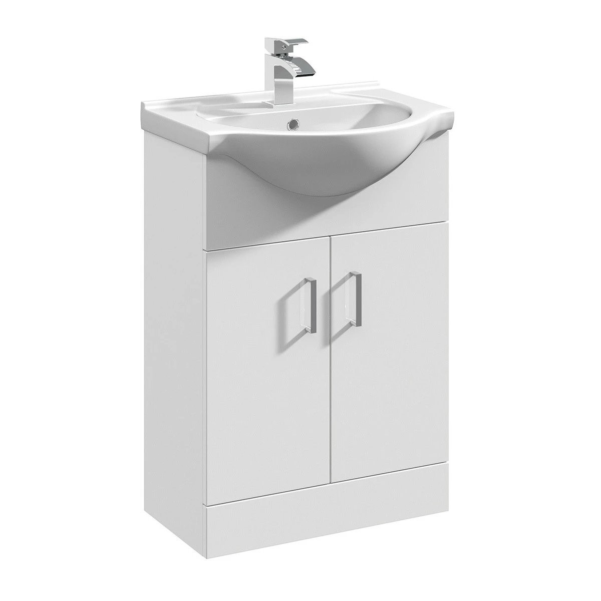 Arctic Gloss White Vanity Unit & Round Basin 550mm